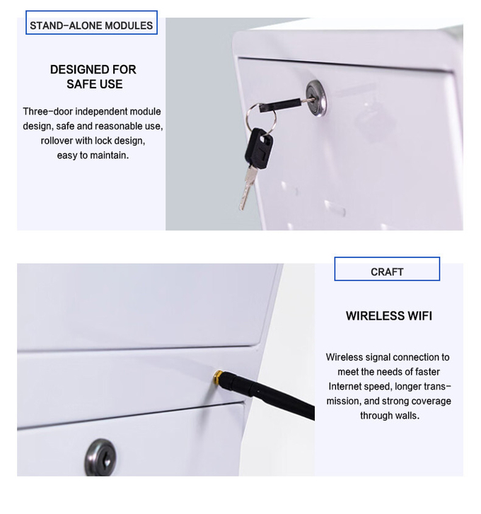 Wall mounted 18.5  Supermarket Self Service Payment Kiosk With Binocular Camera And Resilient Sheet Metal Shell