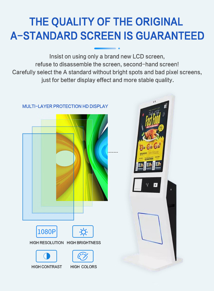 32 inch floor standing Windows Solution 4 128G LCD Digital Signage With Sheet Metal Shell Tempered Glass