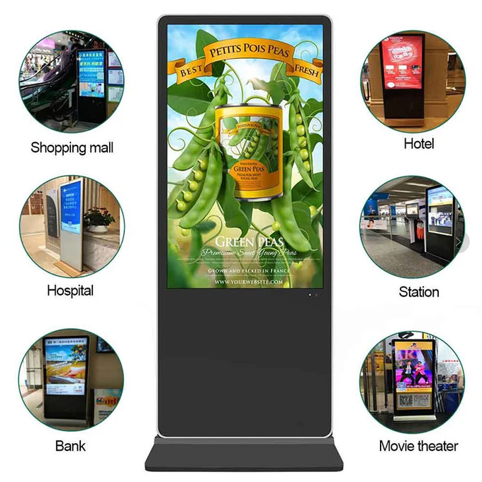 32" Floor Standing Digital Signage Display Advertising Player With HDMI Output