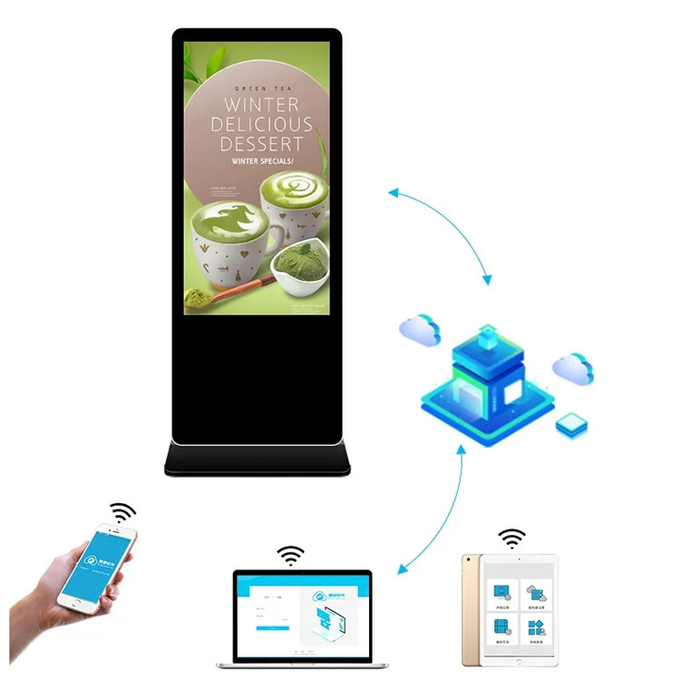 32" Floor Standing Digital Signage Display Advertising Player With HDMI Output