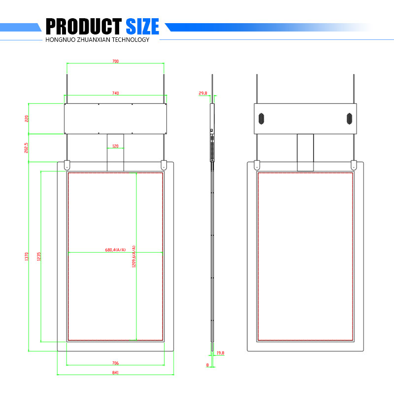 Indoor Double Sided Digital Signage Poster 32Inch 1920×1080 For Mall Shop