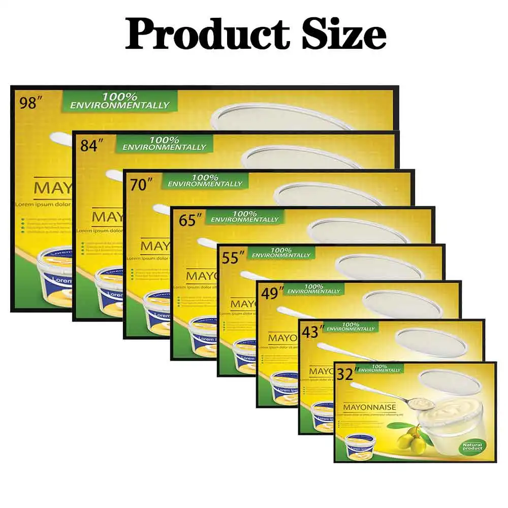 Narrow Bezel Wall Mounted Digital Signage 21.5 Inch 1920×1080 Resolution Indoor support split screen for store