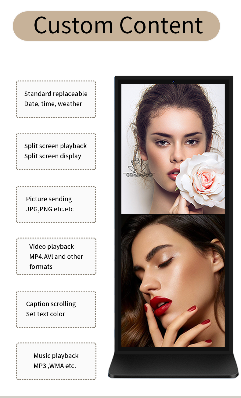 49 Inch 4k Floor Standing high brightness LCD Digital Signage For Indoor Advertising touch screen Android system