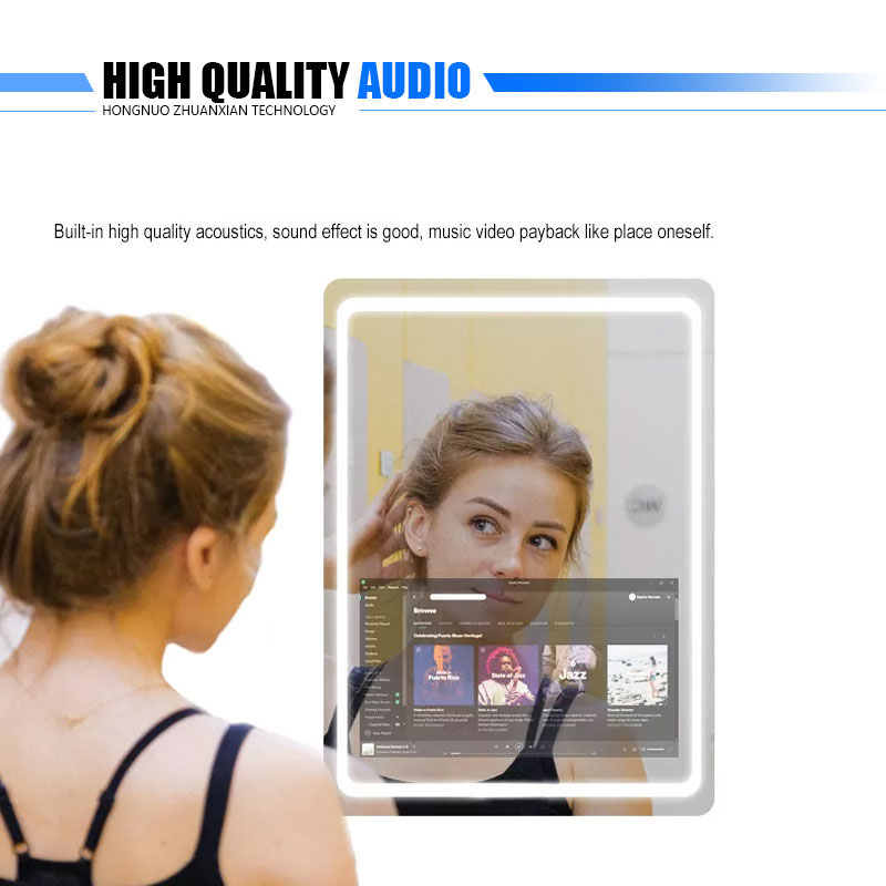 21.5 Inch Android Smart TV Mirror , Touch Screen LCD Mirror For Vanity Dressing Makeup