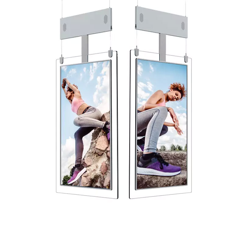Hanging LCD Window Display55 inch Dual sides Signage Double Sided For Indoor Shop Advertising