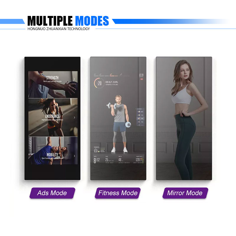 43 inch Floor Standing Smart Fitness Mirror , Android system Interactive Workout Mirror with google play