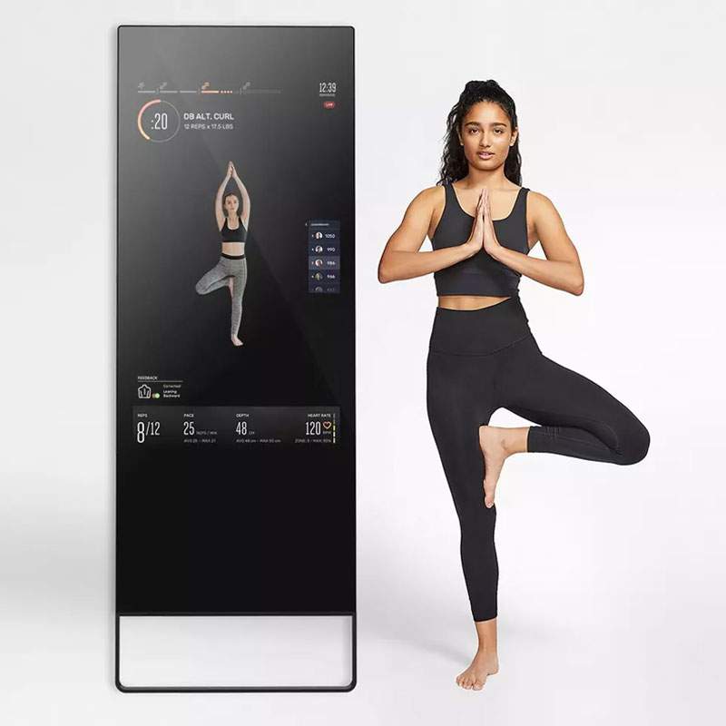 55 Inch Customized floor standing Android system Smart Fitness Mirror For Home Yoga Dance Exercise