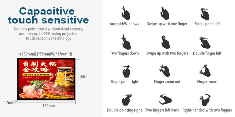 Andorid all in one PC 450cd/M2 Narrow Wall Mounted Digital Signage 18.5 Inch For Advertising