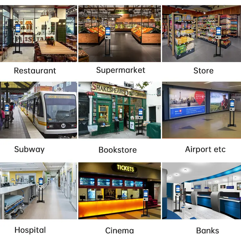 Touch Screen Kiosk POS System, 21.5  Inch Screen, Self-Service Payment Terminal QR Code Scanner Optional With HD Resolution