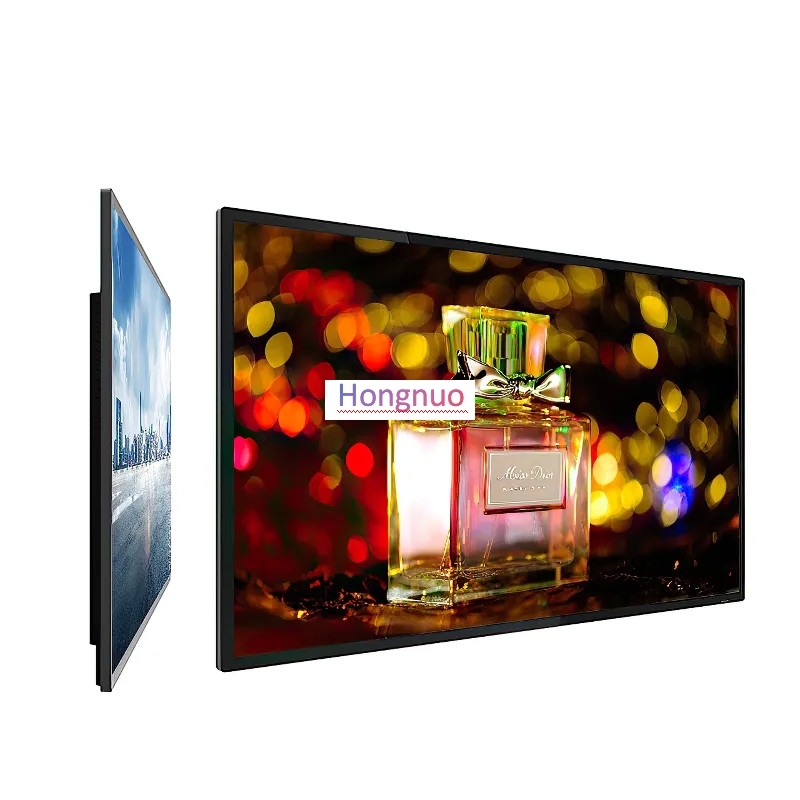 Hongnuo 65 inch Touch HD LCD Screen 4K resolution Wall Mounted Ultra Thin For Advertisement display