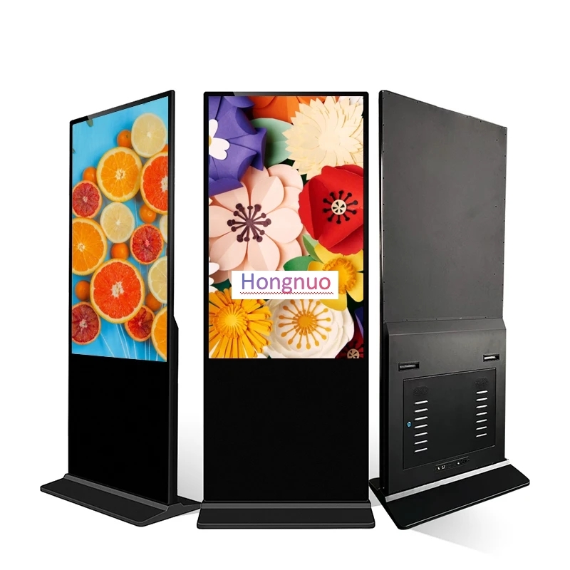 32 Inch video playback Floor Standing 2K Digital Display , Ultra Thin HD Vertical Signage Display